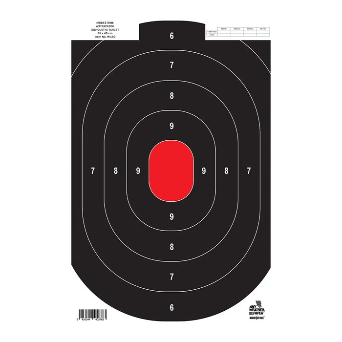 Cible de tir militaire lot de 100 à 25 mètres tout-temps 35 x 40 cm