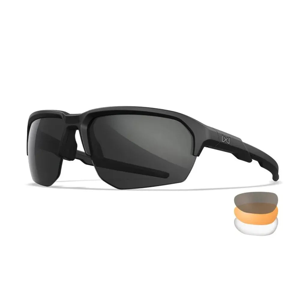 Lunettes De Protection Balistiques Wiley X Saint – Verres Interchangeables Fumé / Incolore / Orange – Protection Militaire ANSI Z87