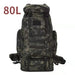 Sac de Haute Montagne & Expédition 80L – (Camouflage Noir)
