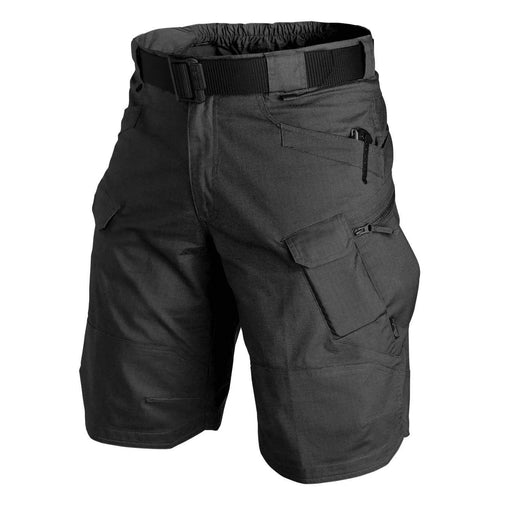 Short tactique noir homme avec poches cargo et ceinture réglable