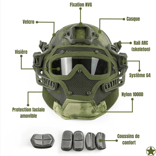 Casque Tactique FMA MICH Rapide – Rails Latéraux, Protection Oreilles – Airsoft Paintball Casque Tactique FMA MICH Rapide – Rails Latéraux, Protection Oreilles – Airsoft Paintball