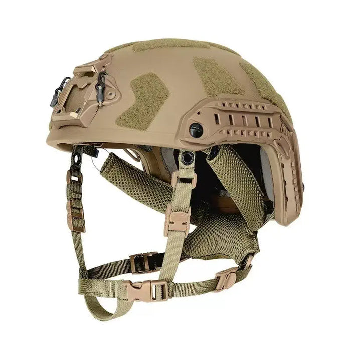 Casque de sécurité de protection tactique PE Mich Nij Iiia en style bas coupé couleur sable désert Casque de sécurité de protection tactique PE Mich Nij Iiia en style bas coupé couleur sable désert