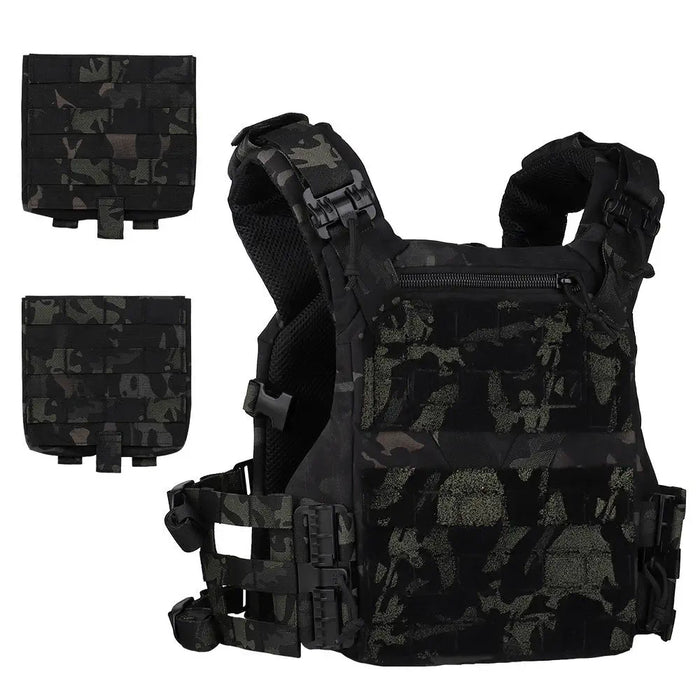 Gilet Tactique D'extérieur, Gilet De Combat, Armure Corporelle De Camouflage avec Pochette/Coussin, Porte-Plaque d'assaut Militaire Airsoft, Vêtements Multifonctions,MC Camouflage,Taille Unique,Ha Gilet Tactique D'extérieur, Gilet De Combat, Armure Corporelle De Camouflage avec Pochette/Coussin, Porte-Plaque d'assaut Militaire Airsoft, Vêtements Multifonctions,MC Camouflage,Taille Unique,Ha