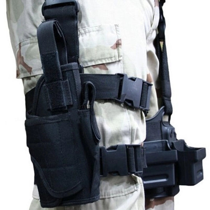 Holster cuisse Airsoft vert + porte chargeur + poche Holster cuisse Airsoft vert + porte chargeur + poche