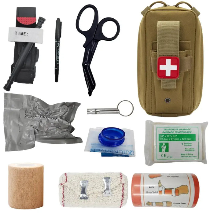 Mini-trousse de secours IFAK 10 en 1 Tan