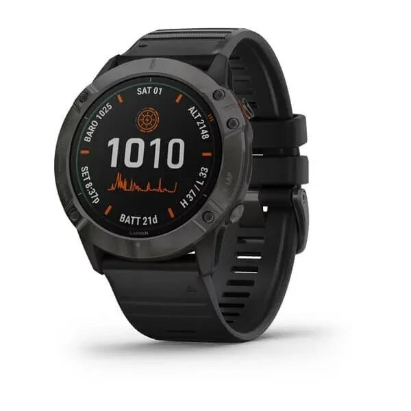 Montre Tactique Connectée GARMIN FENIX 6x pro solar Noir —