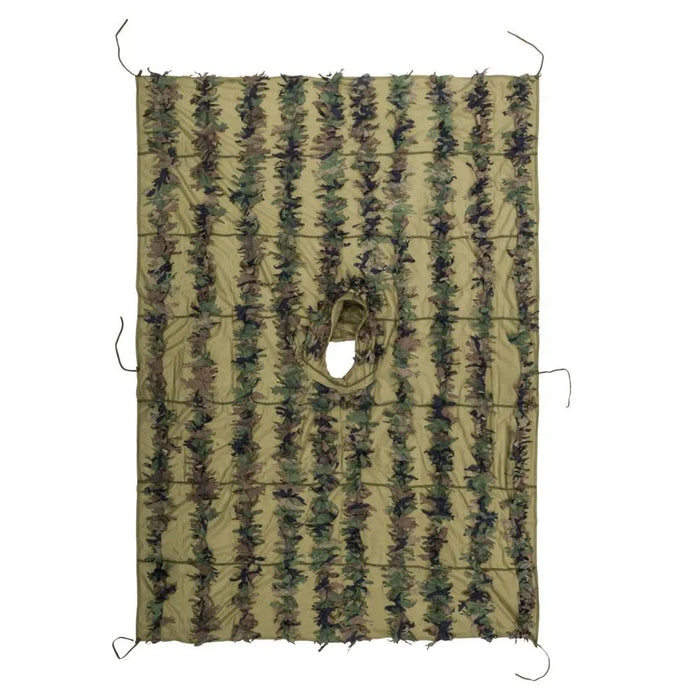 Poncho Ghillie Suit LEAF US Woodland - Helikon-Tex déplié