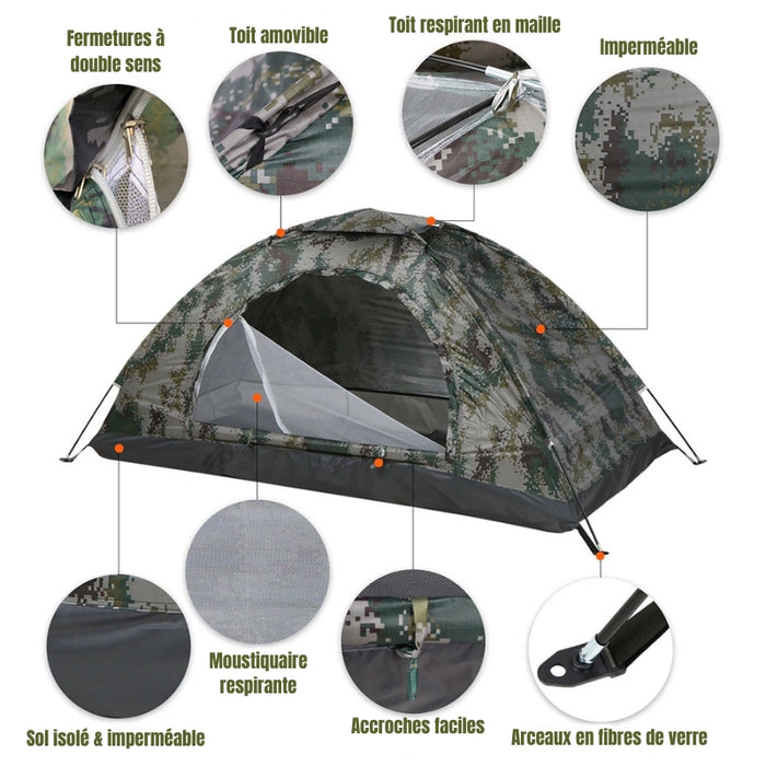 Tente De Camping Tente Camouflage One Man Woodland Recon - Militaire, 1 Tente De Camping Tente Camouflage One Man Woodland Recon - Militaire, 1