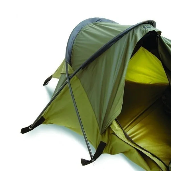 Tente monoplace STRATOSPHERE verte olive avec arceaux