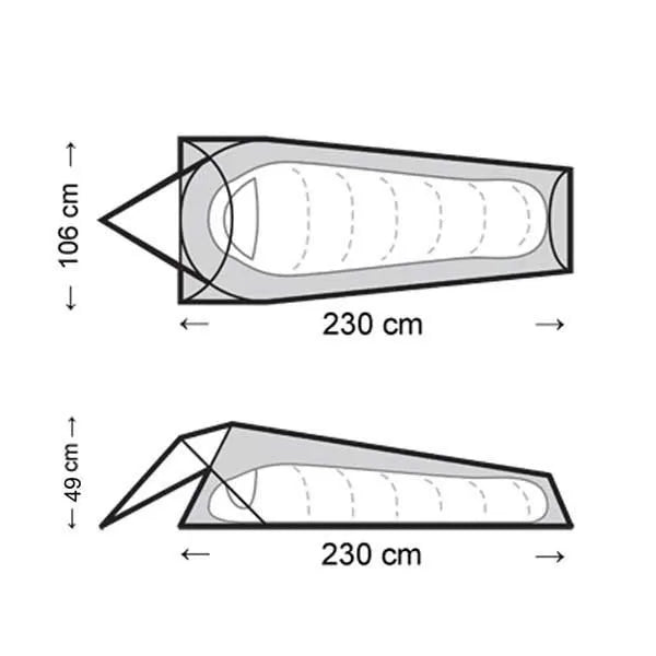 Tente monoplace STRATOSPHERE verte olive dimensions