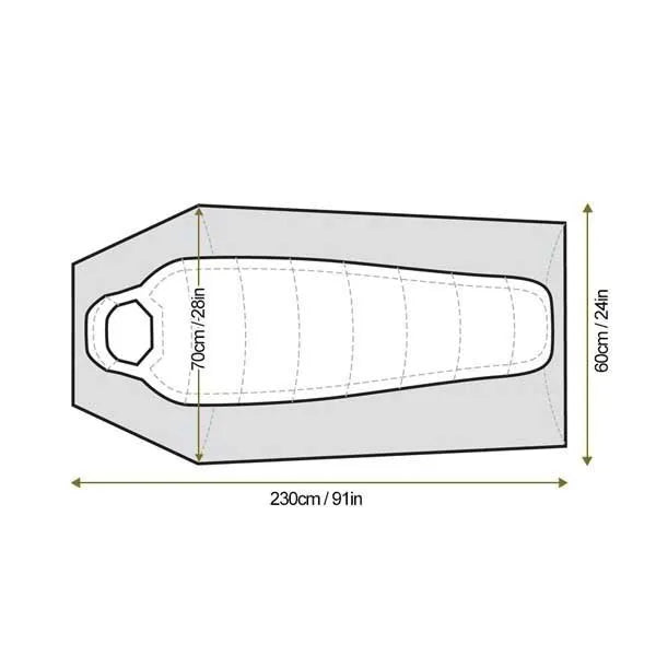 Tente monoplace STRATOSPHERE verte olive dimensions duvet