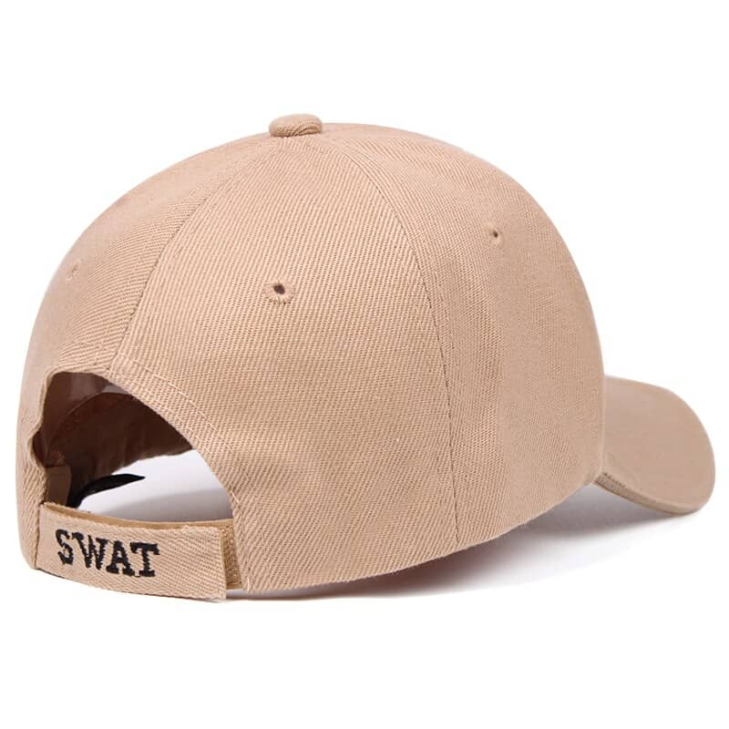 casquette du swat beige vue de derrière avec logo