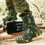 Chaussures Armée de Terre portées par un soldat de l'armée qui marche