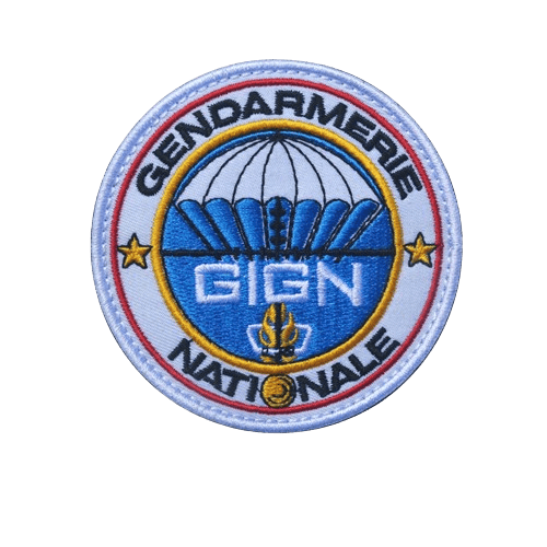 GIGN White Embroidered Badge