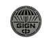 GIGN badge Light grey PVC