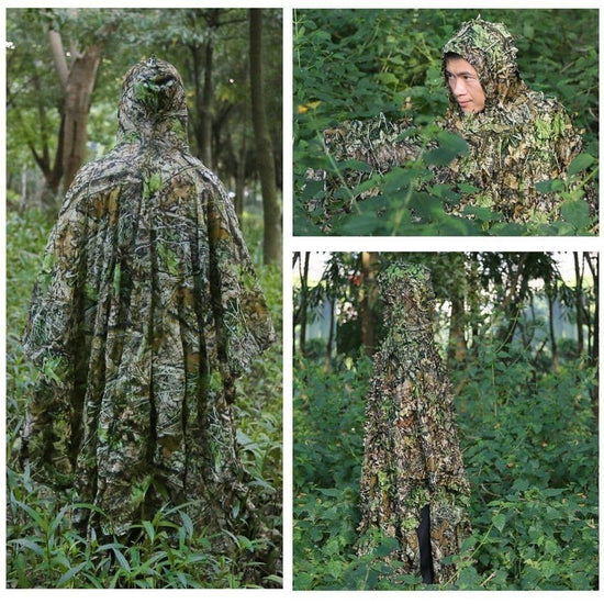 Ghillie camouflage sniper poncho dans la forêt sur un soldat