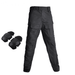 Pantalon treillis tactique noir avec genouillères