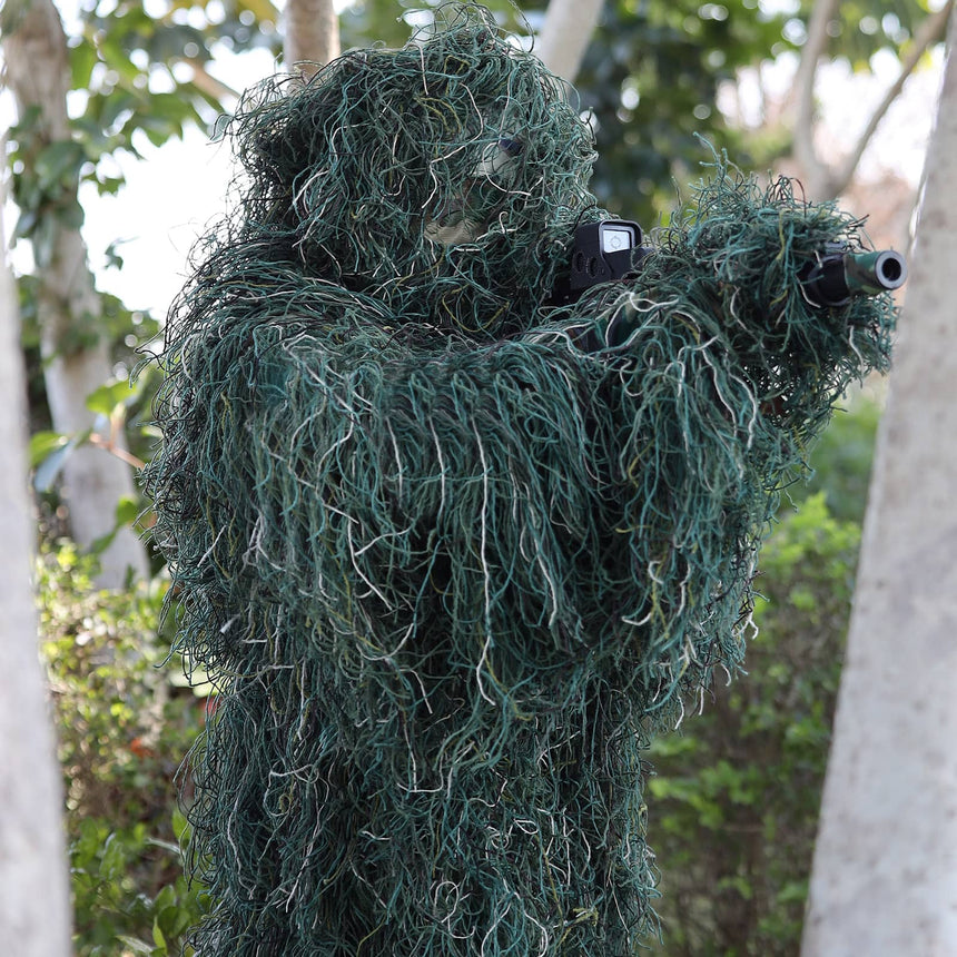 Isafish Ghillie Anzüge Jagd Camouflage Ahornblatt Kapuze 3D bionische Training Uniform Militär Scharfschützen-Umhang Camouflage Kleidung Jagd Schießen Airsoft Wildlife Fotografie oder Halloween Isafish Ghillie Anzüge Jagd Camouflage Ahornblatt Kapuze 3D bionische Training Uniform Militär Scharfschützen-Umhang Camouflage Kleidung Jagd Schießen Airsoft Wildlife Fotografie oder Halloween
