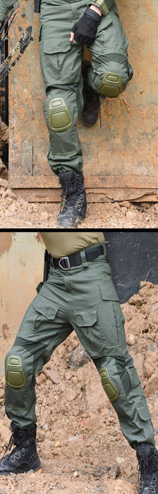 Army green fatigues worn by a soldier