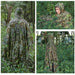 Ghillie camouflage sniper poncho in the forest on a soldier