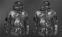Python-Militärjacke Schwarz mit Camouflagemuster