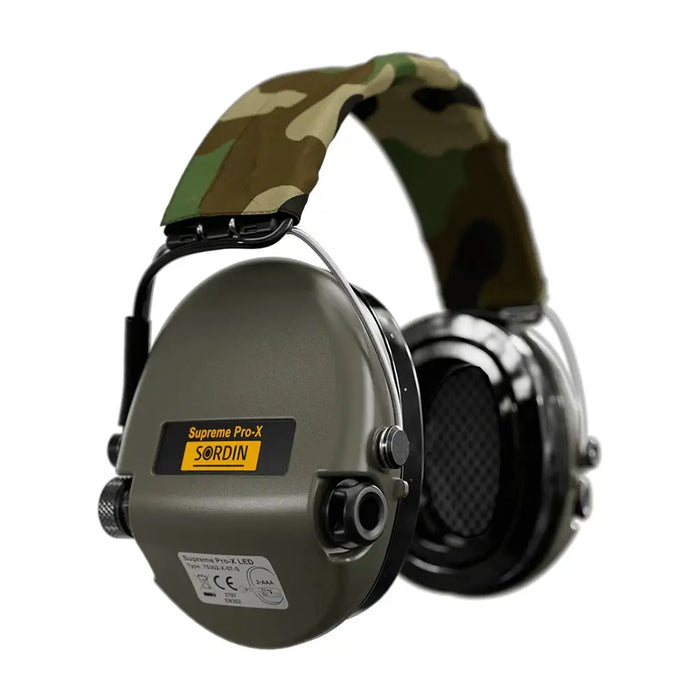 Brand SORDIN Supreme Pro-X LED Tactical Earmuffs Olive Green
