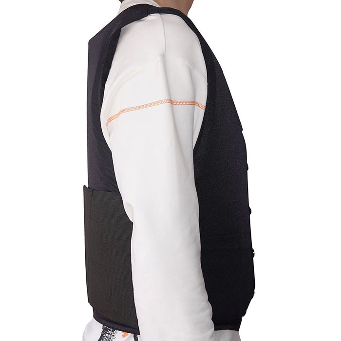 Body armor discreet vest worn by a man
