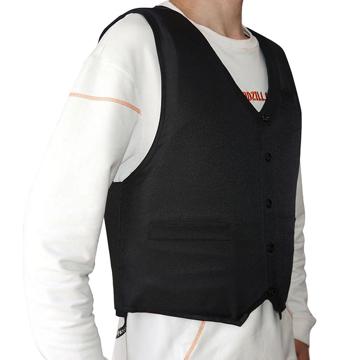 Discreet bulletproof vest worn by a man