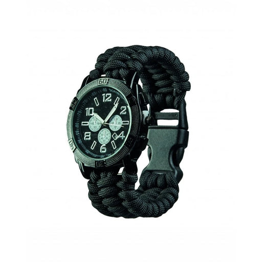 Black paracord bracelet watch mil tec