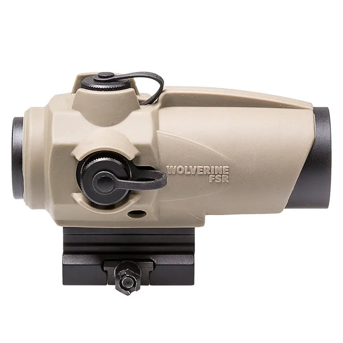 Wolverine 1x28 Full Size tan red dot sight with adjustment