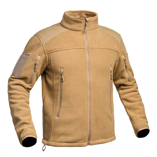 Fighter tan fleece jacket