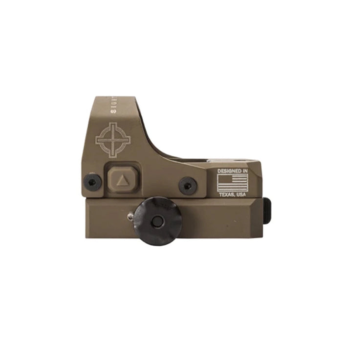Military Mini Shot M-Spec LQD tan red dot sight quick screwing
