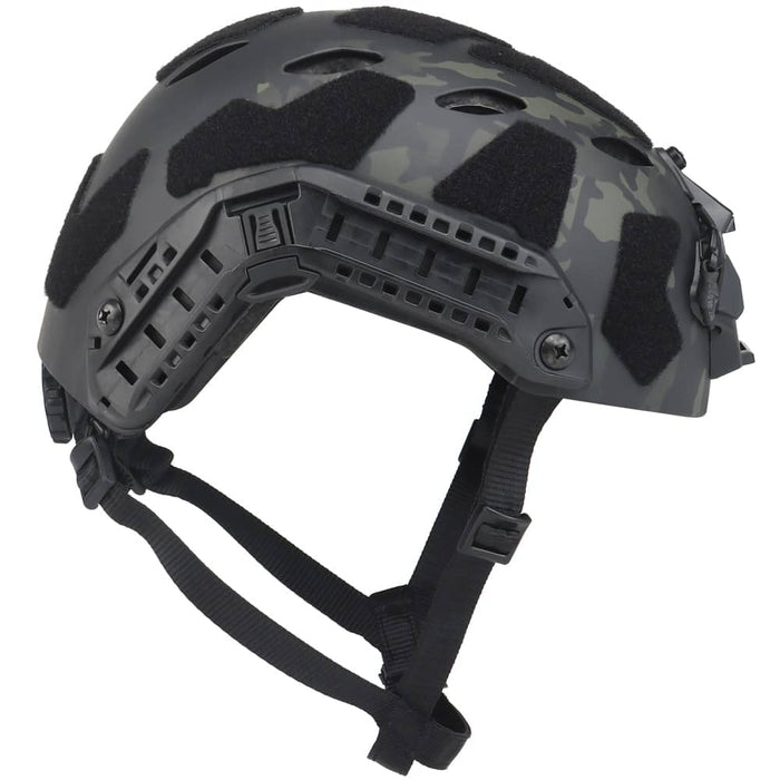 Tactical airsoft helmet black cp side view