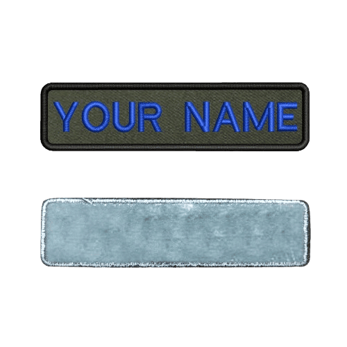 Military Blue Iron-on Name Stripe