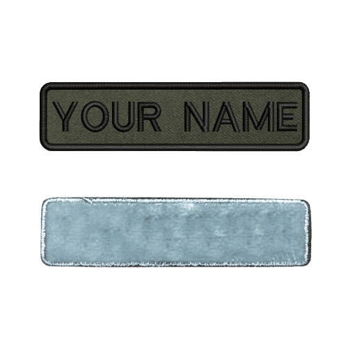Black Iron-on Military Name Band