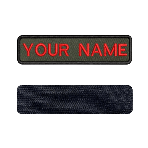 Red Velcro Military Name Band