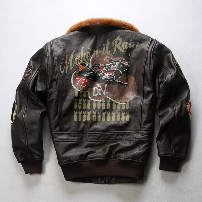 Bomber jacket with American design on back