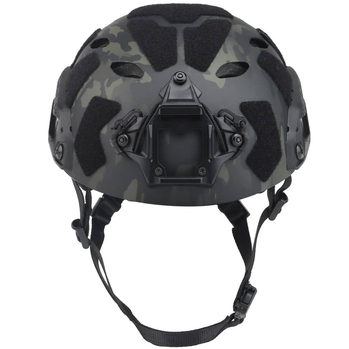 Tactical airsoft helmet black cp front view