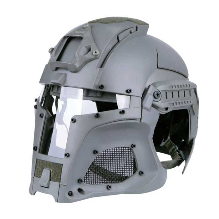 Grey airsoft full face helmet