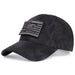 Black american military cap with flag patch