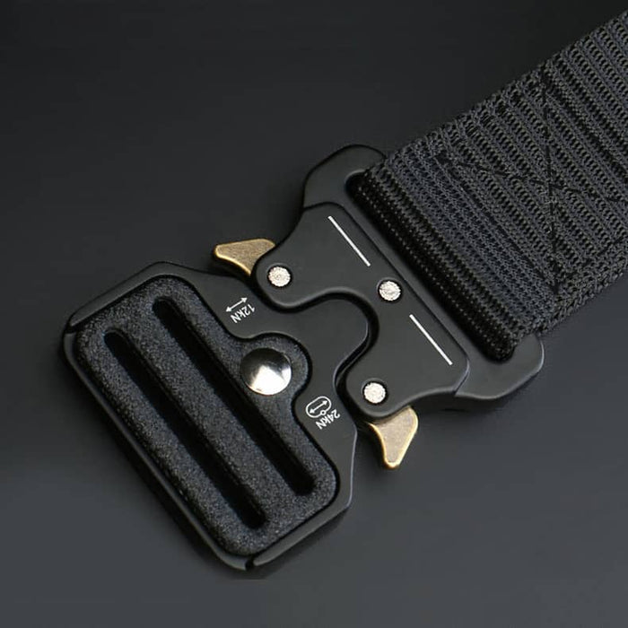 Men's black military belt accessory