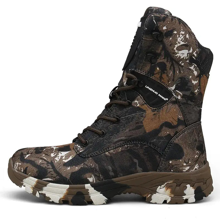 Military camouflage shoes side view