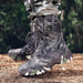Military camouflage shoes on an army soldier