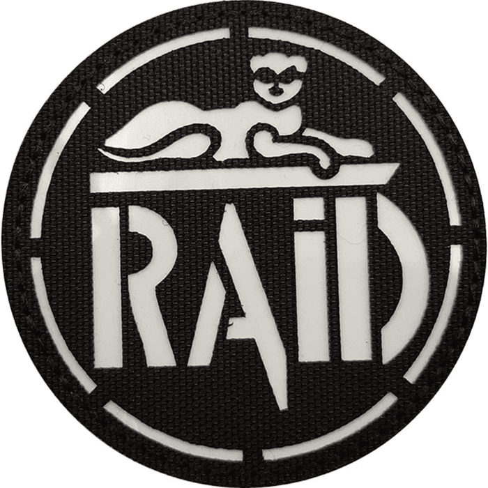 RAID badge Black & White PVC