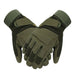 pair of green tactical army gloves