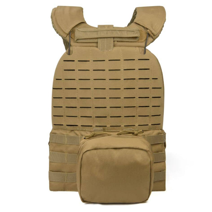 Khaki tactical vest with plate holder