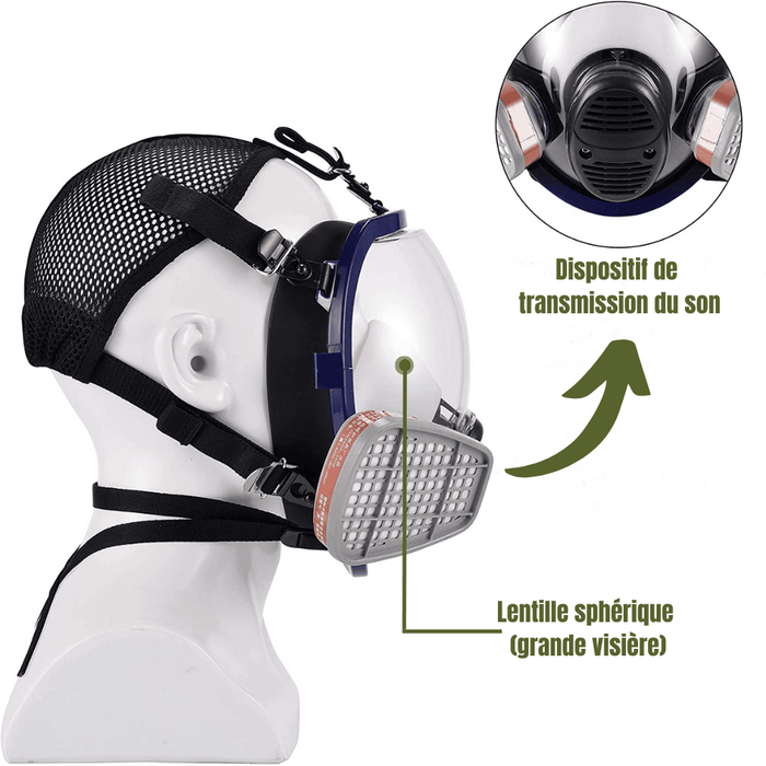 Integral Gas Mask with large visor