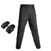 Black tactical mesh pants with knee pads