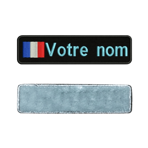 Personalized light blue iron-on military patch