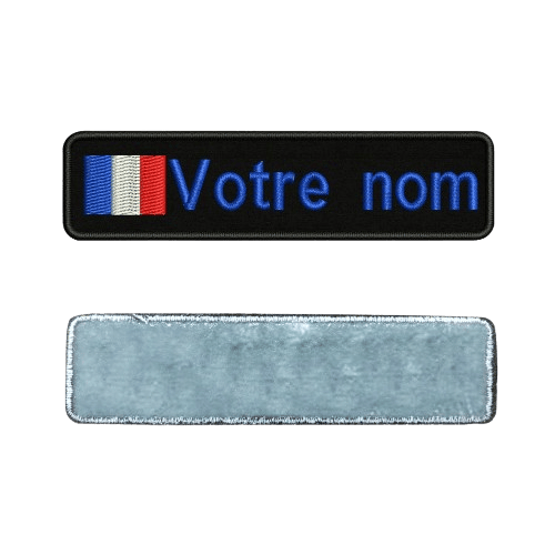 Personalized blue iron-on military patch